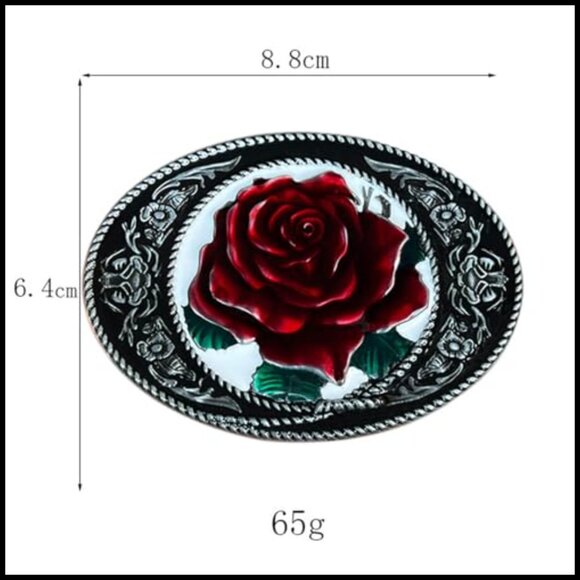 Vintage Floral Rose Engraved Belt Buckle Fits 1.5 Inch Belt main image 4